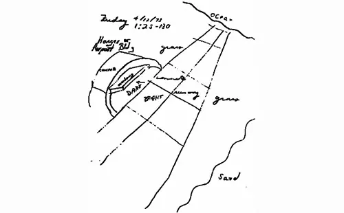 A drawing of the location of the proposed airport.